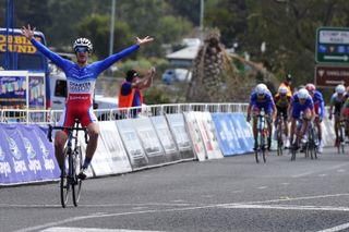 Ben Hill (CharterMason Giant) holds off the peloton to win the stage