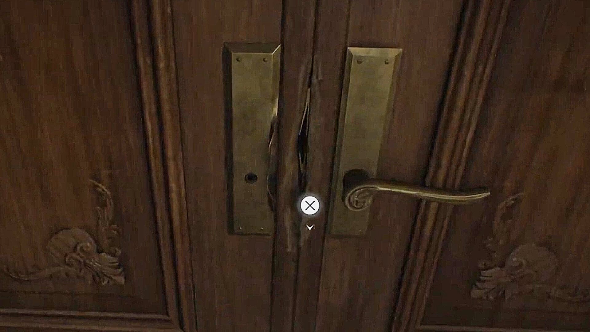 A warped door in Resident Evil Requiem