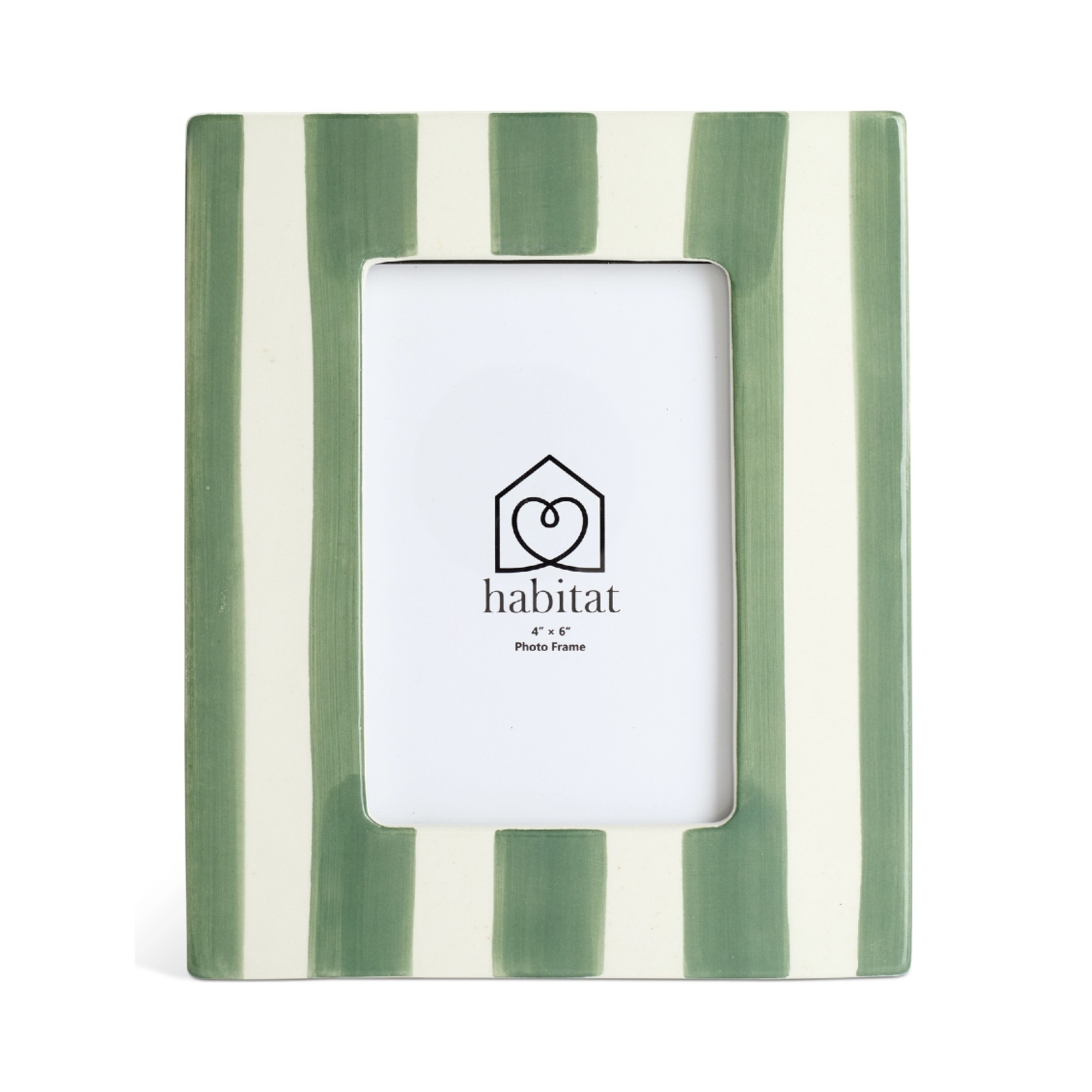 Habitat Green Stripe Ceramic Picture Frame