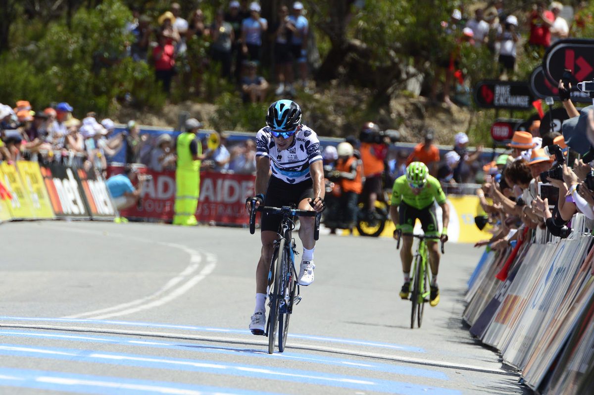 Sergio Henao (Team Sky) crosses the line for second