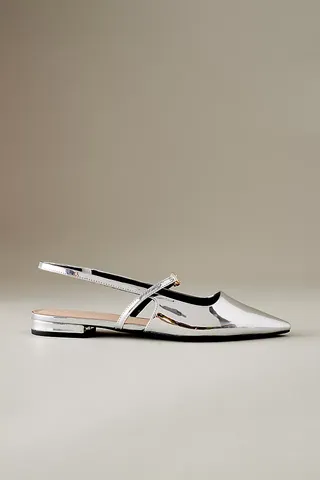 Charles & Keith Pointed-Toe Slingback Flats