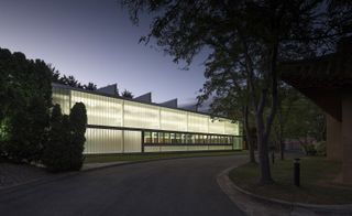 Its opaque glass pavilion is flooded with natural light all year round