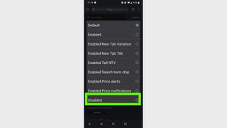 how to disable tab groups and grid view in Chrome for Android — Disabled
