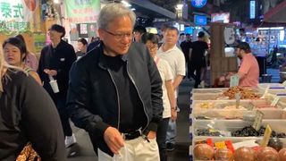 Jensen Huang enjoying a night market