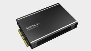 Samsung CXL Memory Expander on grey background