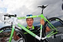 Peter Sagan (Cannondale) and his new Cannondale SuperSix