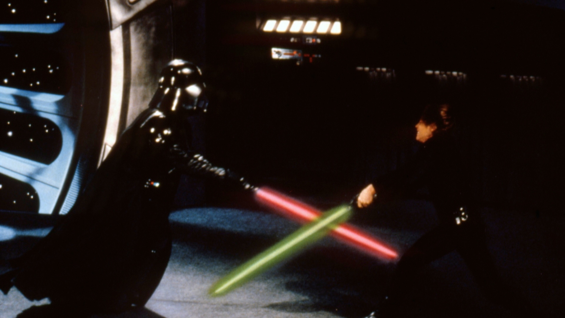 Star Wars Return of the Jedi lightsaber fight between Darth Vader and Luke Skywalker 
