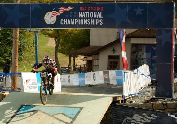 Neko Mulally (Trek World Racing) crosses the line.