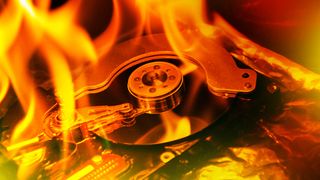 hard disk on fire 