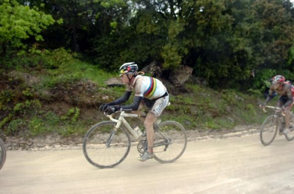 Cadel Evans (BMC Racing Team) looked at home on the dirt roads
