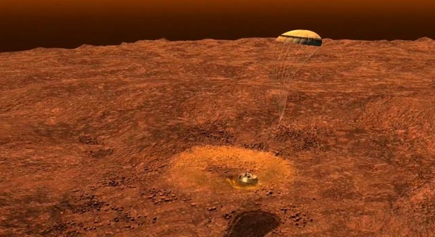 Huygens Probe Landing on Titan