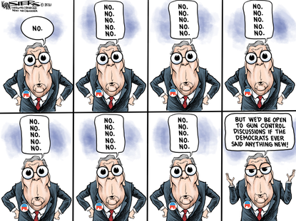 Political Cartoon U.S. mitch mcconnell gun reform