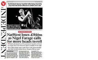 Nigel Farage headline on The Independent