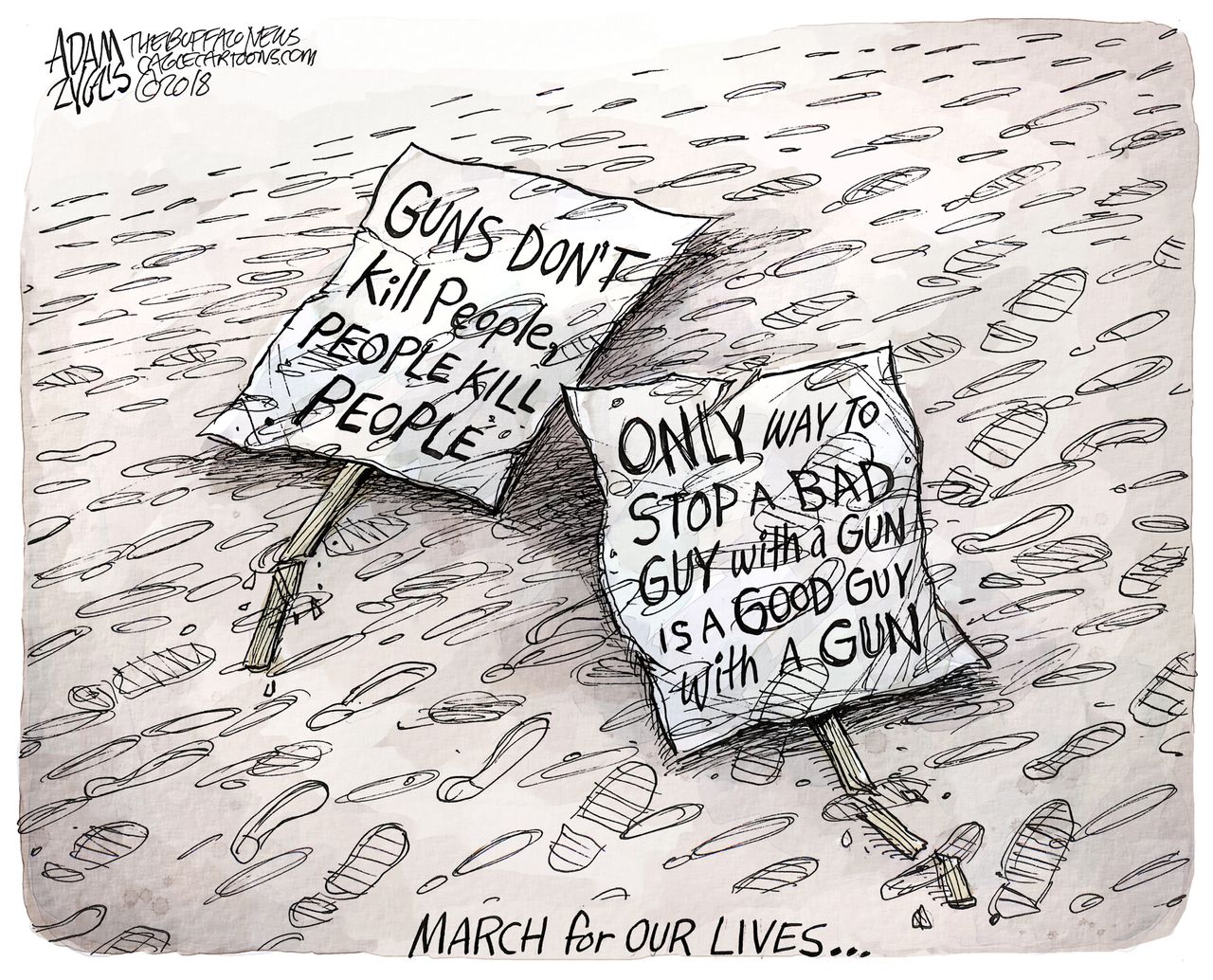 Political cartoon U.S. March For Our Lives gun control