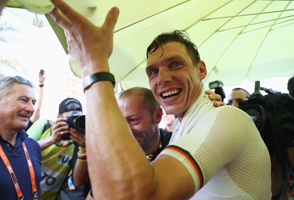 Tony Martin (Germany) wins the time trial title at the 2016 UCI Road World Championships