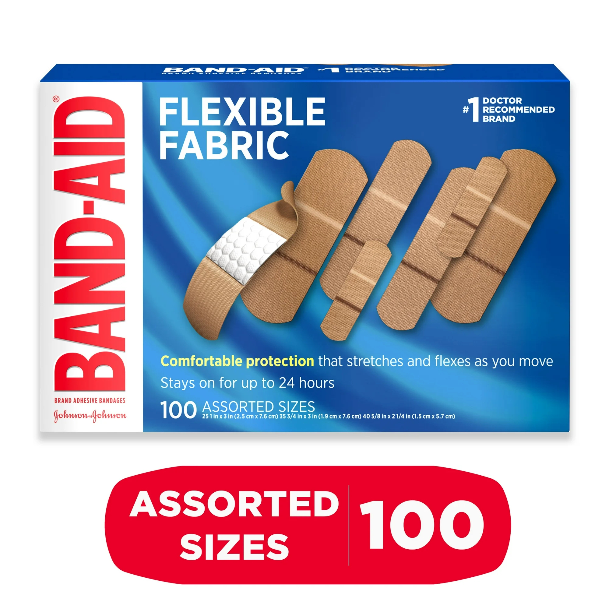 Walmart Band-Aid-Brand-Flexible-Fabric-Adhesive-Bandages-Assorted-100