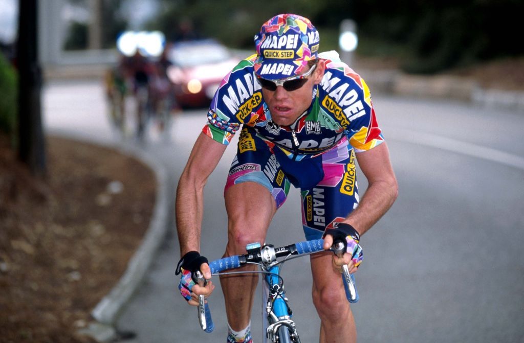 Cadel Evans rides for Mapei-QuickStep at the 2002 Paris-Nice