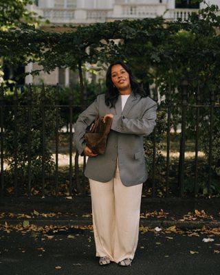 Karina of Style Idealist wears a suit