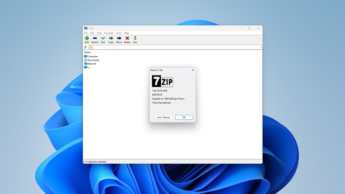 It's probably time to update 7-Zip as the app has just been patched to fix a pretty big vulnerability