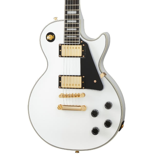 An Epiphone Les Paul Custom electric guitar
