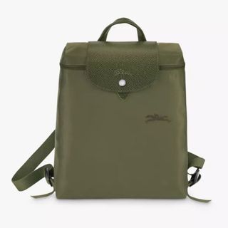 Longchamp Le Pliage backpack in forest green 