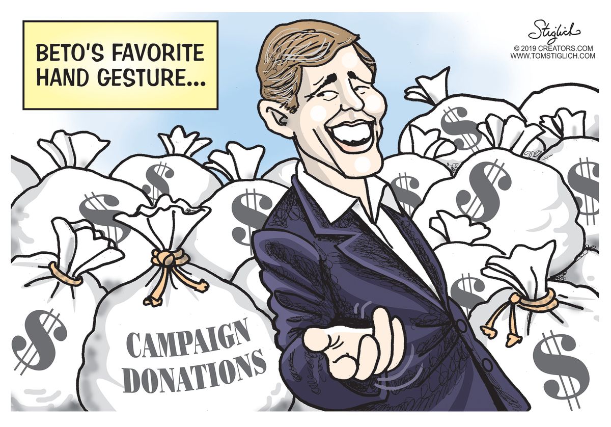 Political Cartoon U.S Beto ORourke campaign donations | The Week