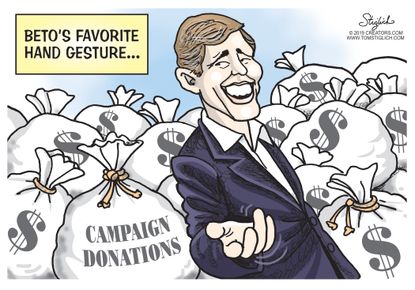 Political Cartoon U.S Beto ORourke campaign donations