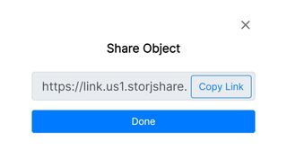 Storj's link sharing interface