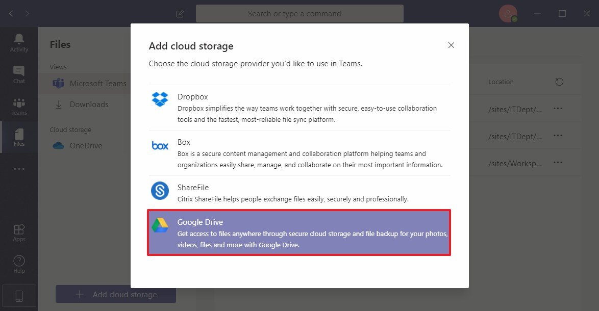 Google Drive for Microsoft Teams