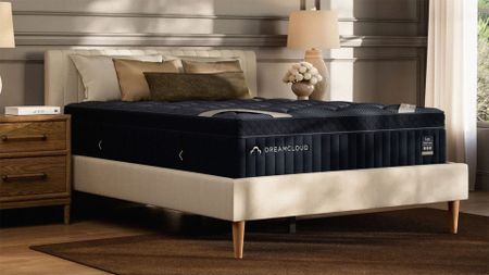 The DreamCloud Luxe Memory Foam mattress in a bedroom