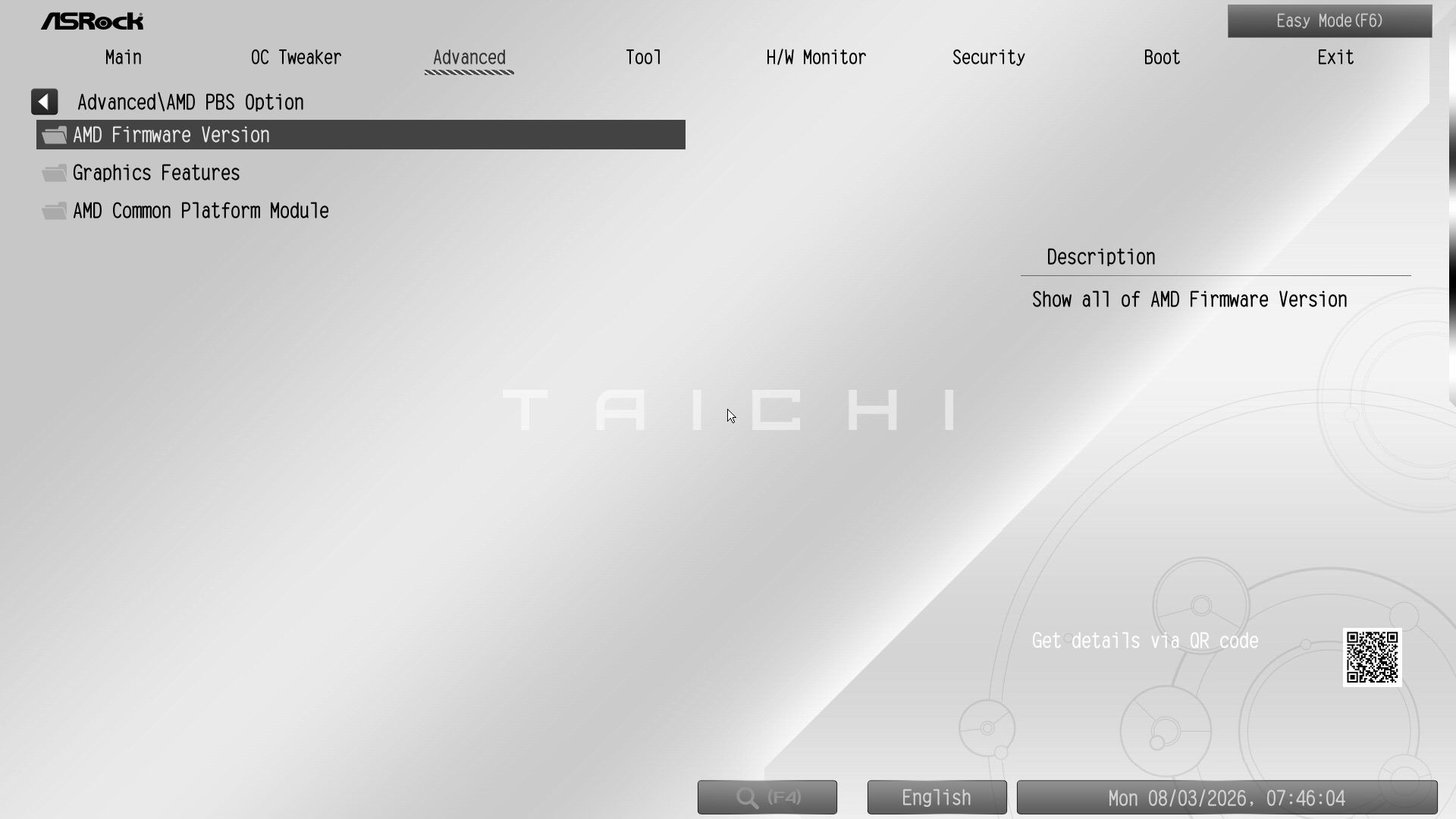 ASRock X870E Taichi White - BIOS