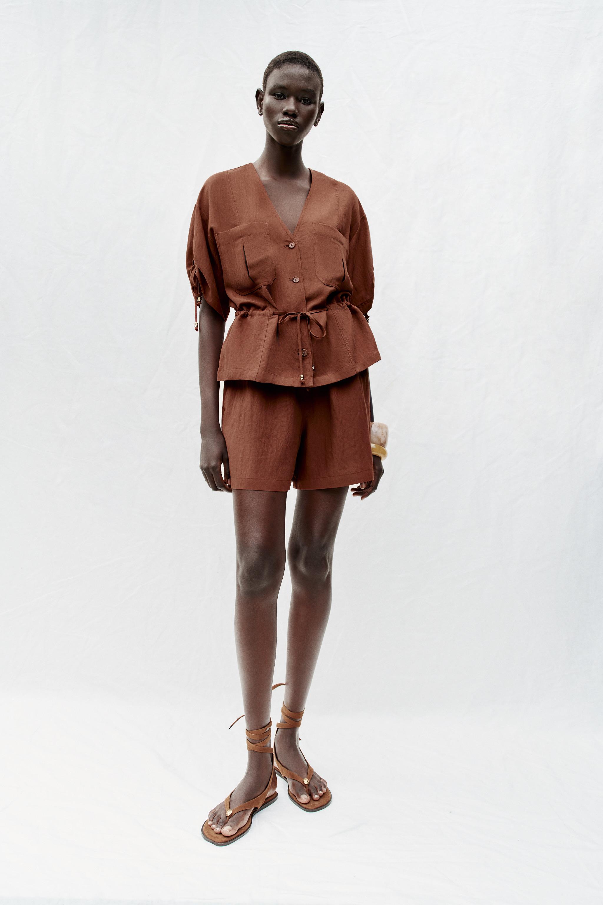 Elastic Waist Bermuda Shorts