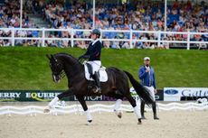 Uthopia and Chalrotte Dujardin, under the watchful eye of Carl Hester
