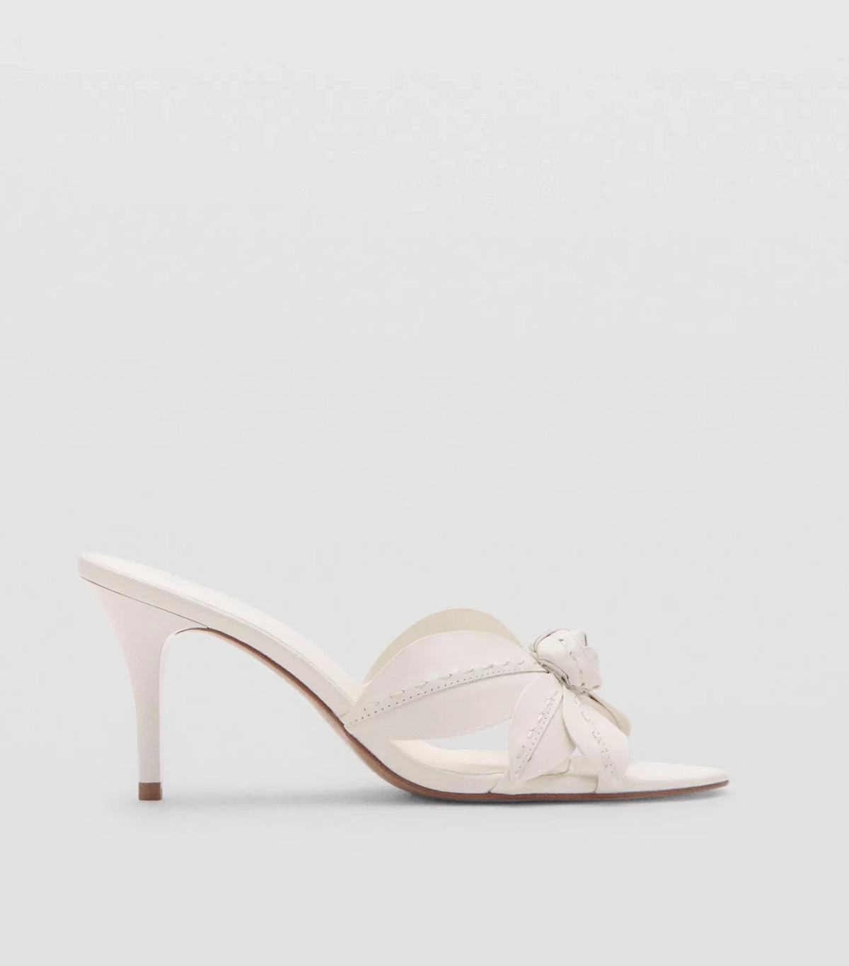 MANGO, Leather Sandals With Flower Heel - Women | Mango Usa