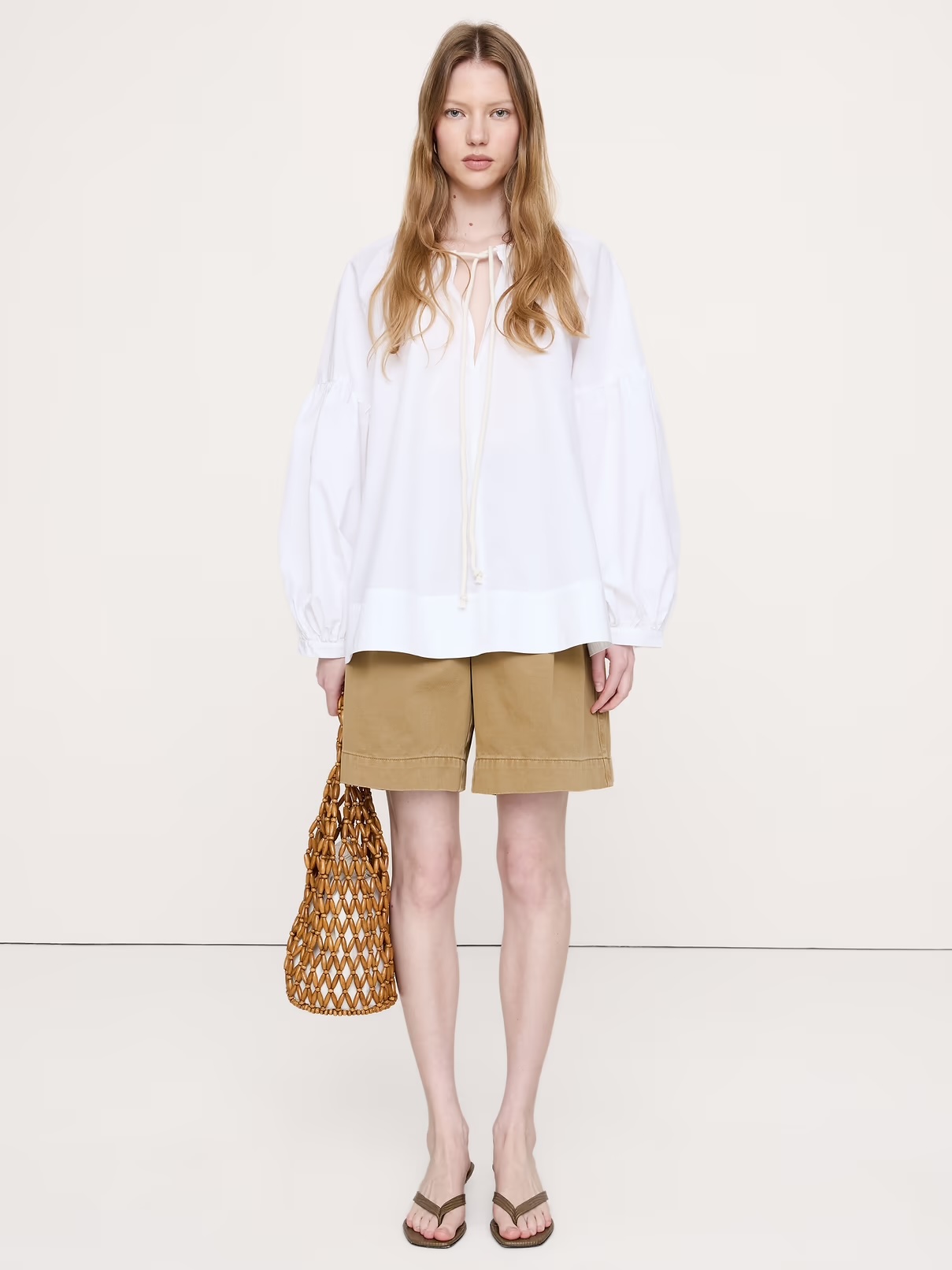 Banana Republic, Cotton Poplin Drawstring Top