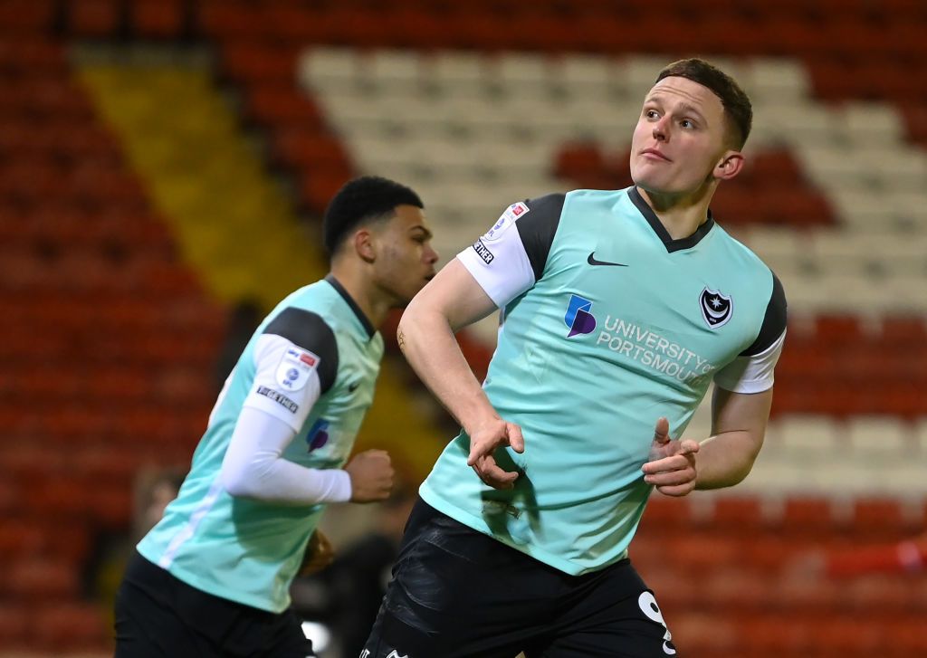 Portsmouth season preview 2023/24 Colby Bishop of Portsmouth celebrates after scoring the team&#039;s first goal during the Sky Bet League One between Barnsley and Portsmouth at Oakwell Stadium on March 07, 2023 in Barnsley, England. (Photo by Michael Regan/Getty Images)