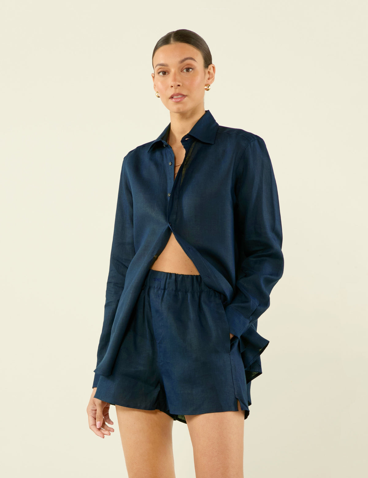 Boxer: Linen, Navy