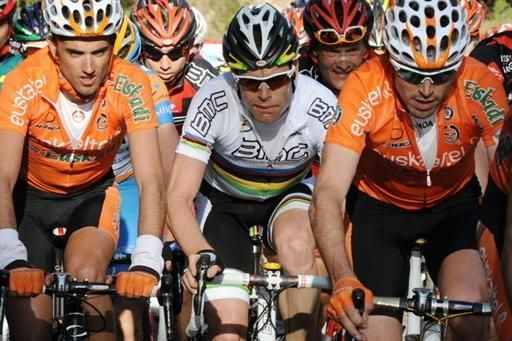 Cadel Evans (BMC) in the Criterium International peloton