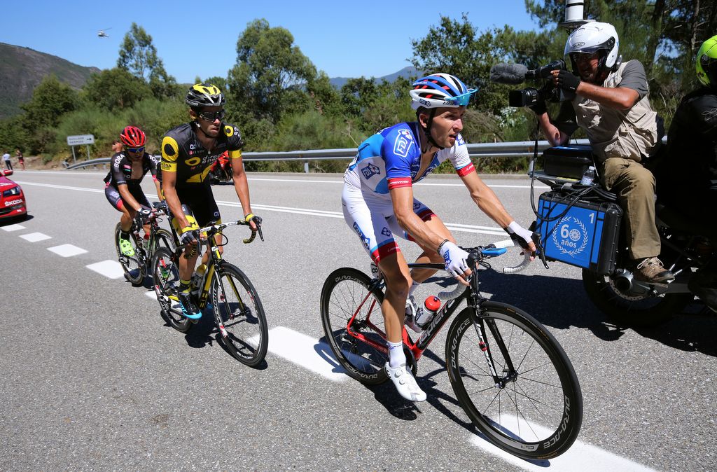 Laurent Pichon (FDJ) leads the break