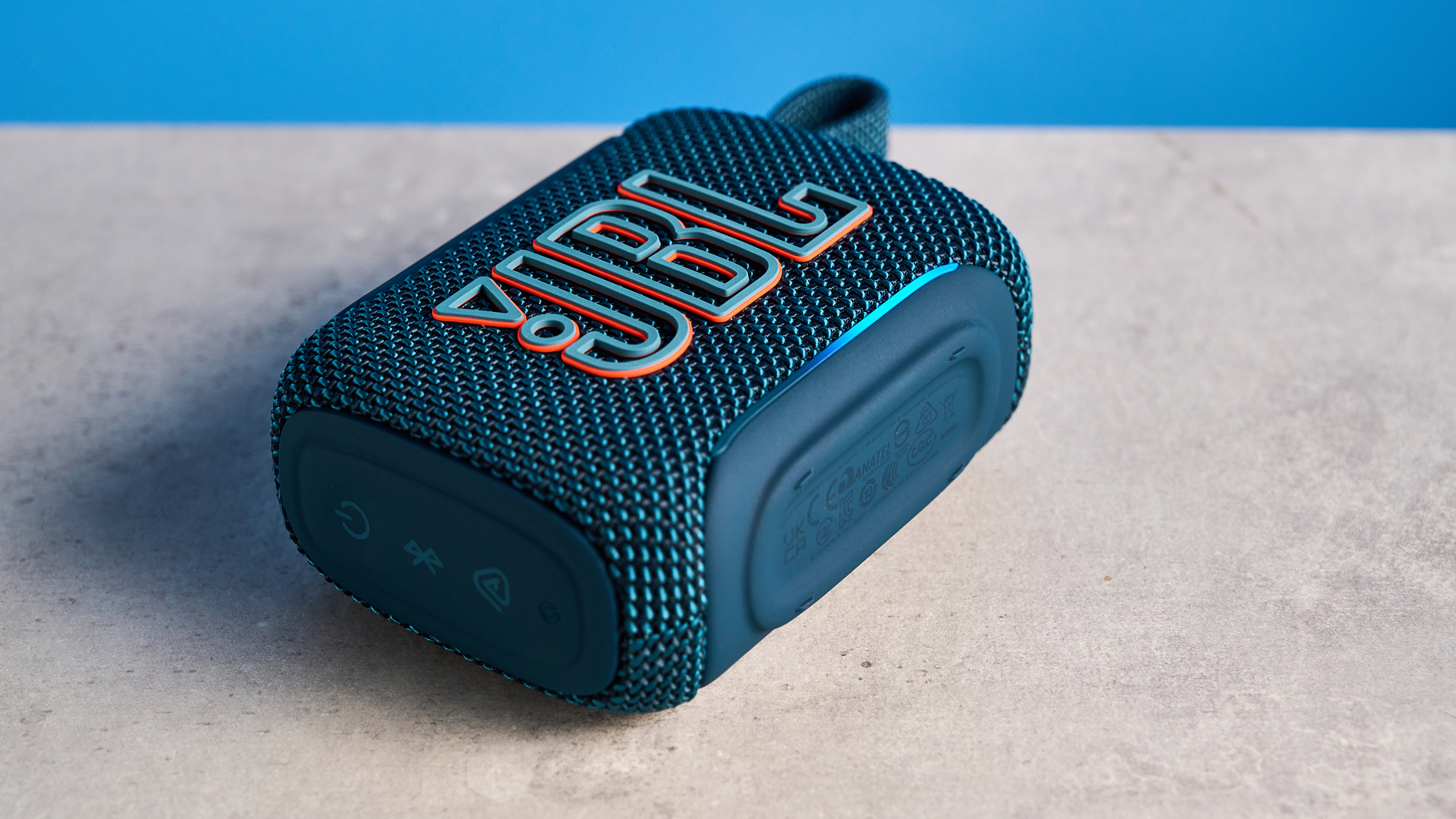 JBL Go 5 Bluetooth speaker in blue