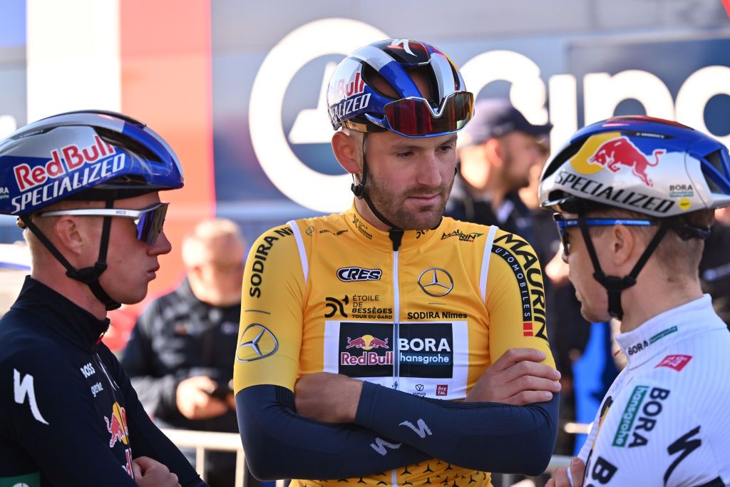 DOMESSARGUES FRANCE FEBRUARY 06 Jordi Meeus of Belgium and Team Red Bull BORA hansgrohe Yellow Points Jerseyprior to the 55th Etoile de Besseges Tour du Gard 2025 Stage 2 a 16583km stage from Domessargues to Marguerittes on February 06 2025 in Domessargues France Photo by Billy CeustersGetty Images
