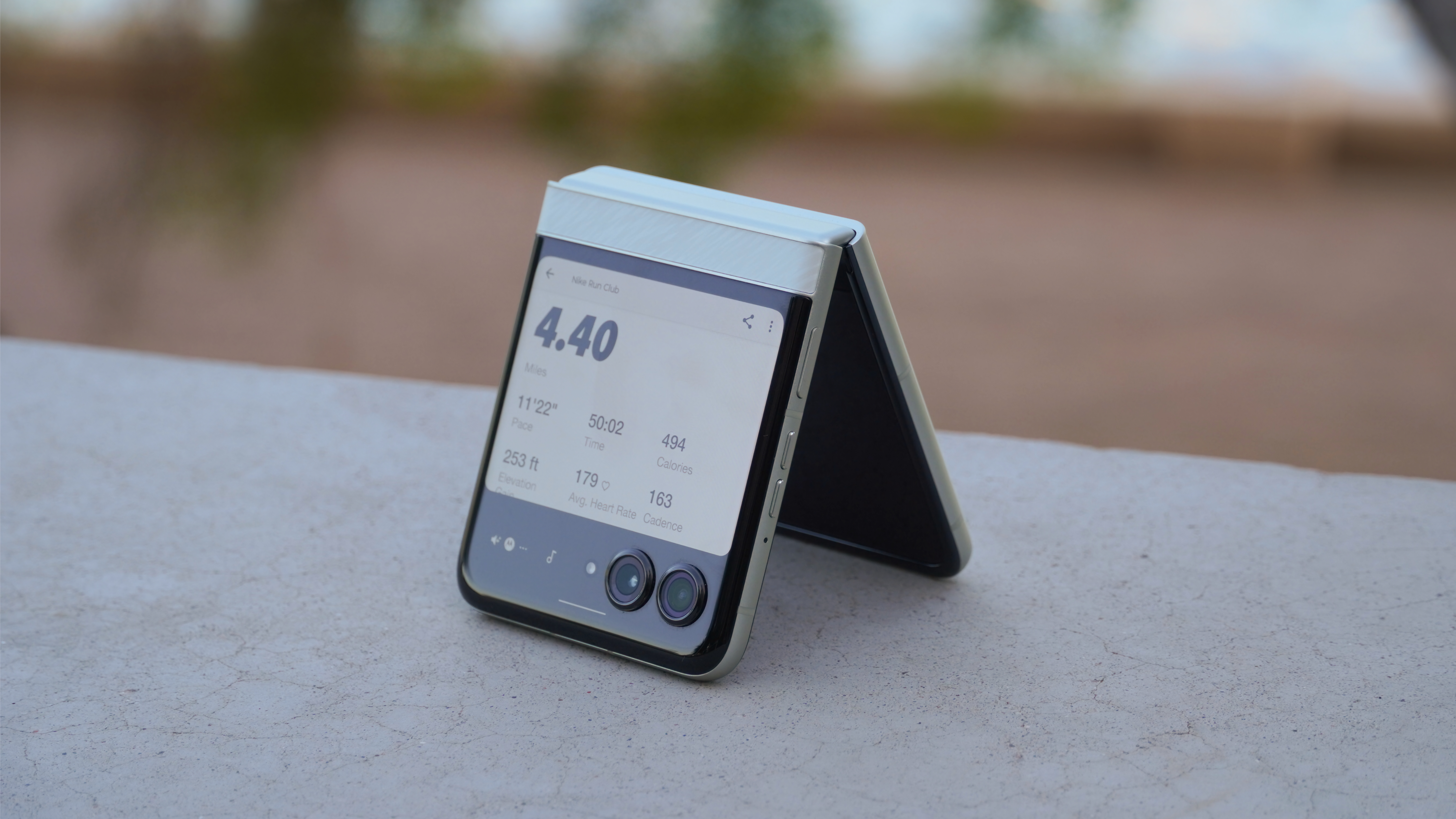 The Motorola Razr 2025 in the Pantone Lightest Sky colorway.