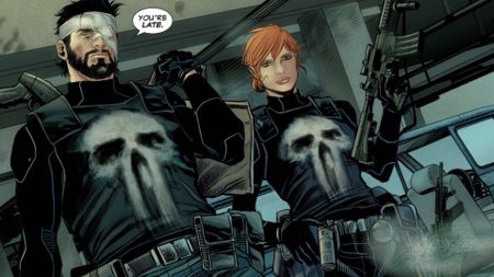 Frank Castle and Rachel Cole in their Punisher gear