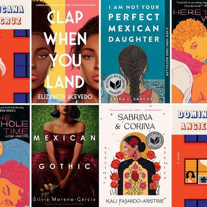 collage of books by latinx authors