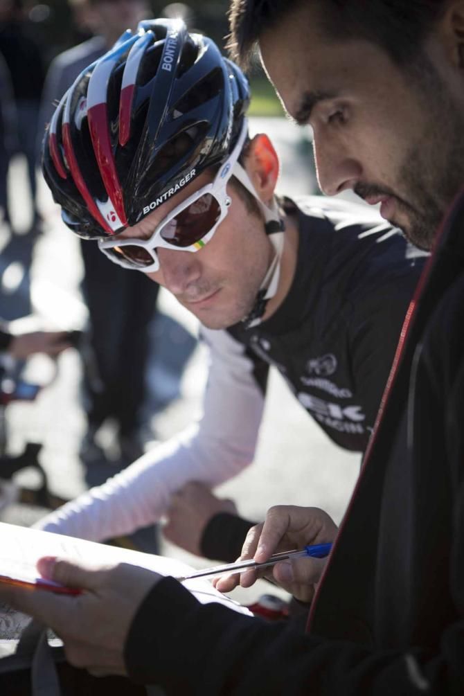 Frank Schleck looks at the road ahead.