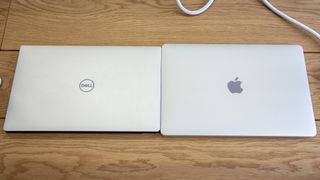 The Dell XPS 13 and Apple MacBook Pro 13in (2018) side-by-side