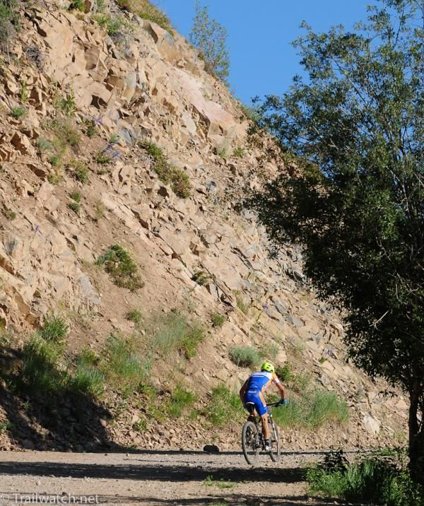 Casey Williams (Whole Athlete/Specialized) was fast through the rocks at the top of the course