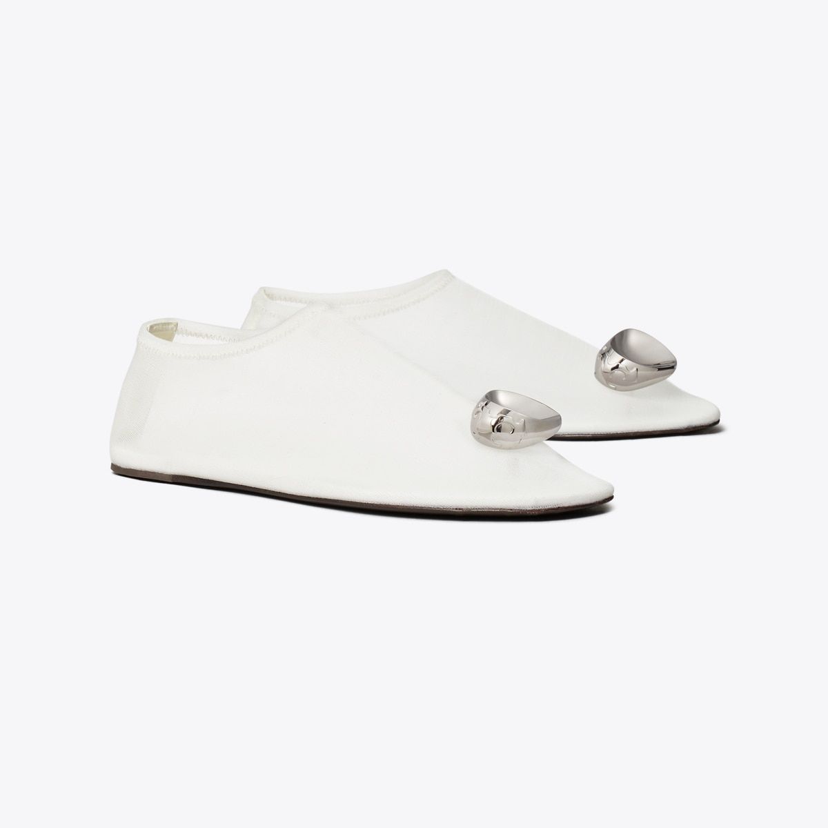Patos Mesh Flat in White, Size 10