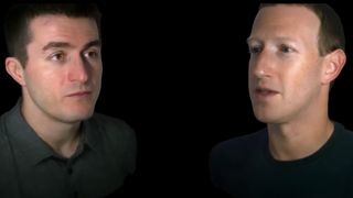 Lex Fridman interviewing Mark Zuckerberg in VR