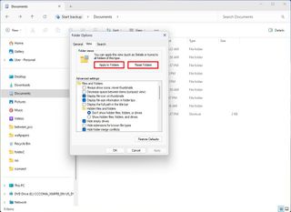 File Explorer reset folders view
